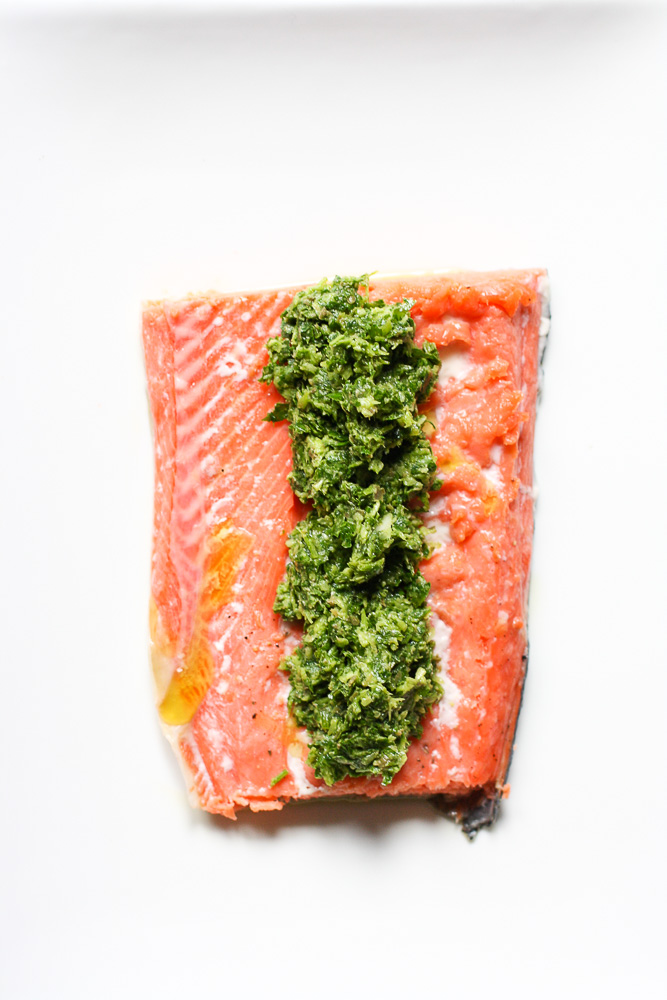 salmon with parsley sauce