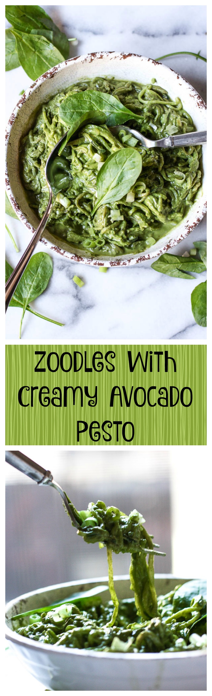 zoodles with creamy avocado pesto